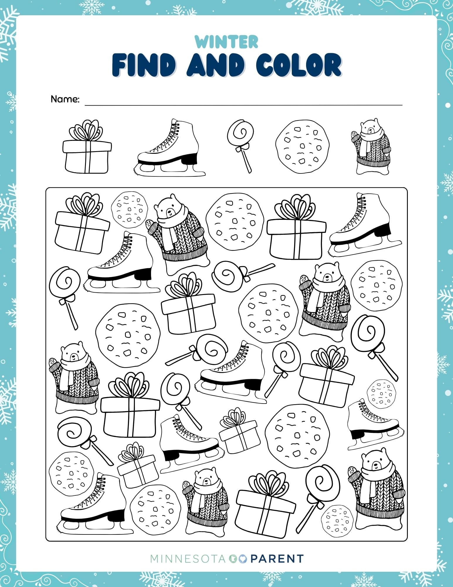 free winter printables and activity pages for kids - minnesota parent